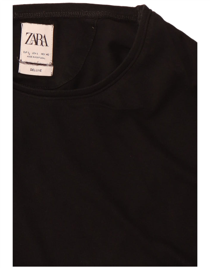 Zara Camiseta masculina grande preta