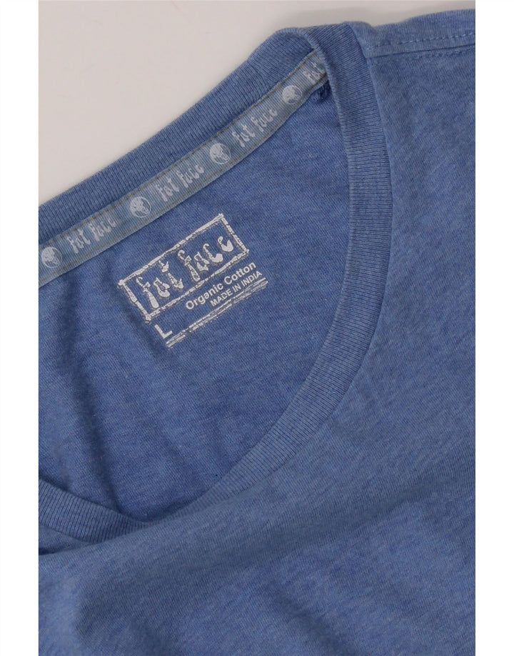 Camiseta gráfica masculina Fat Face Top grande algodão azul