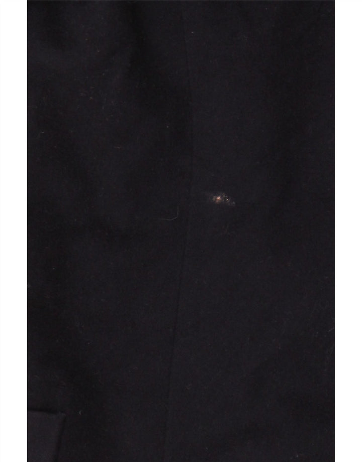 Jaqueta blazer feminina Jaeger com peito duplo UK 6 XS azul marinho nova lã