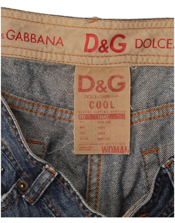 Calça jeans feminina DOLCE & GABBANA com corte justo e cintura baixa W34 L30 azul