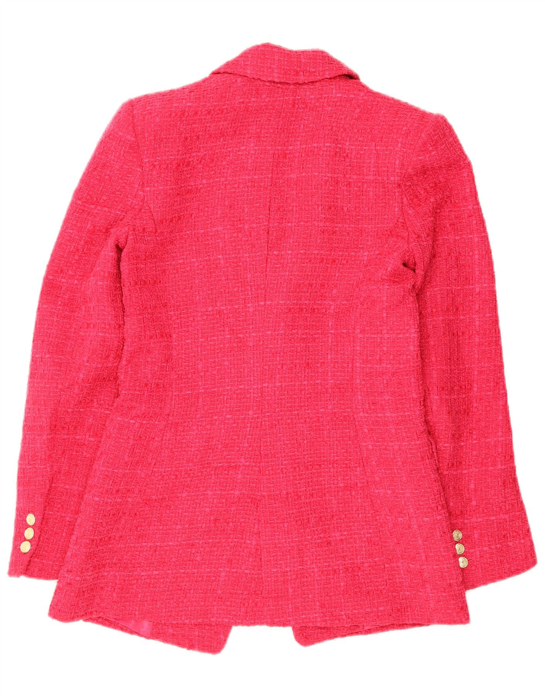 Jaqueta blazer feminina Zara com peito duplo Reino Unido 6 XS rosa xadrez
