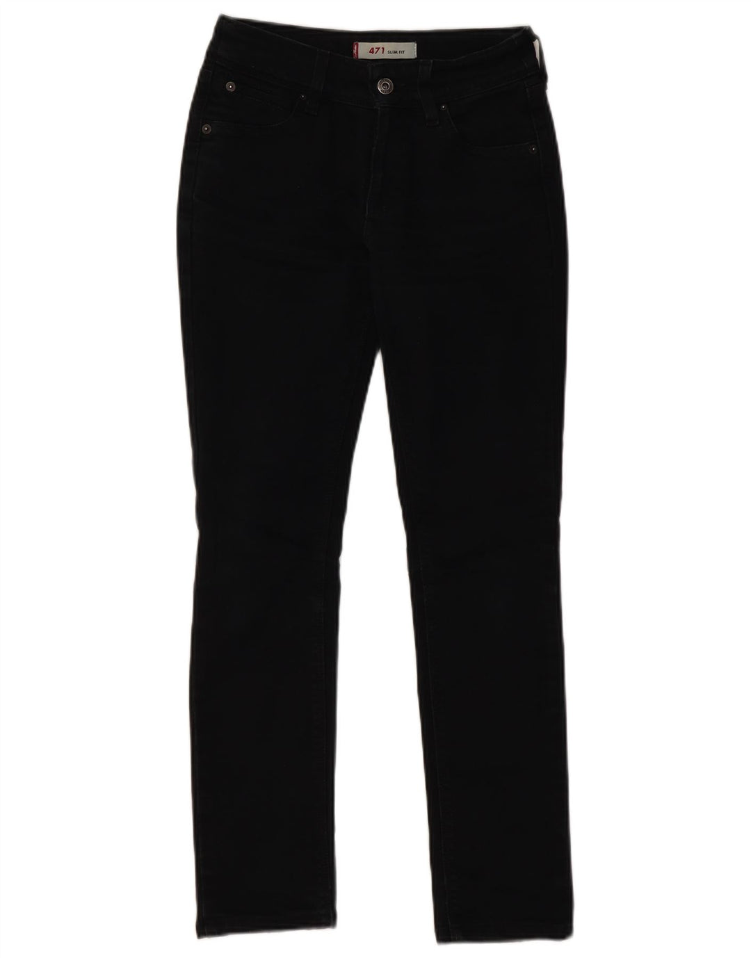 Calça jeans feminina Levi's 471 Slim W26 L28 algodão preto