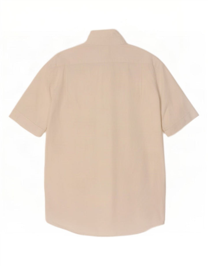 Lacoste Camisa masculina de manga curta tamanho 39 médio algodão branco