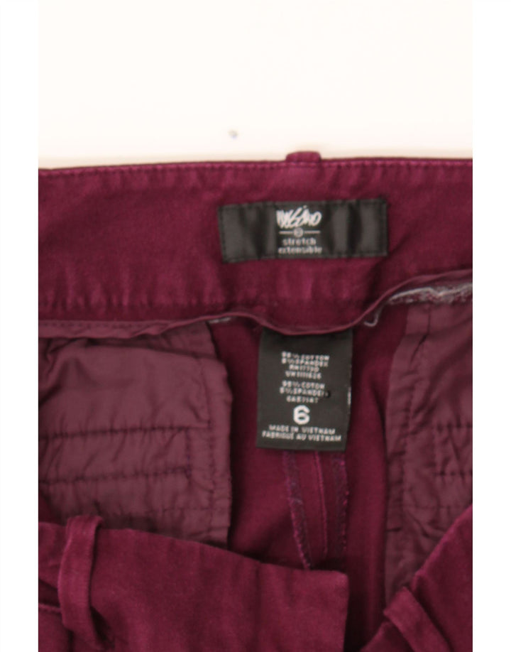 MOSSIMO Womens Slim Casual Trousers US 6 Medium W32 L26 Burgundy Cotton Vintage Mossimo and Second-Hand Mossimo from Messina Hembry 
