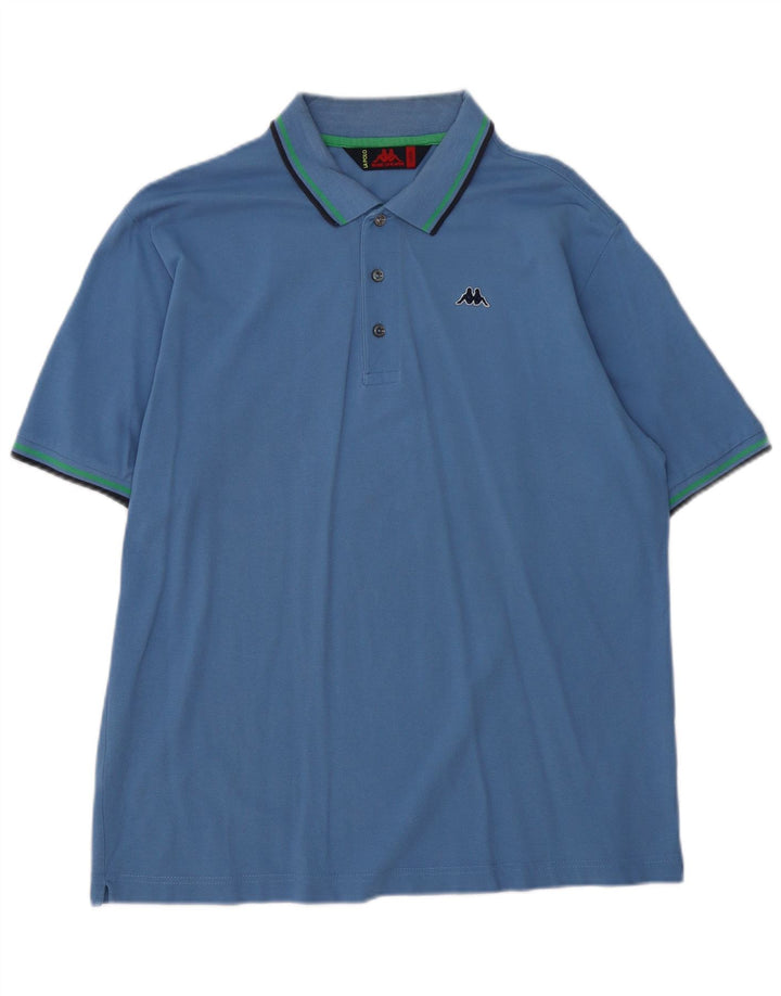 Camisa polo masculina KAPPA grande algodão azul