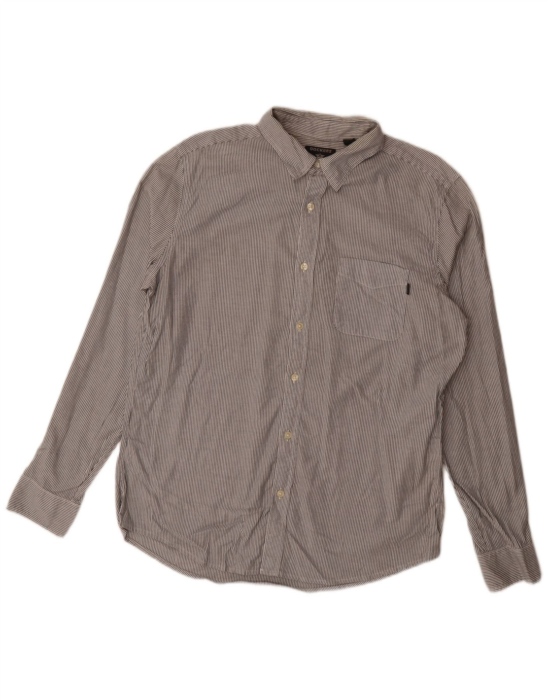 Dockers camisa masculina slim grande algodão listrado cinza