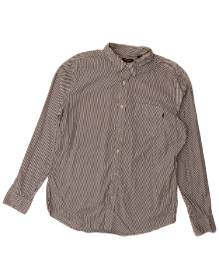 Dockers camisa masculina slim grande algodão listrado cinza