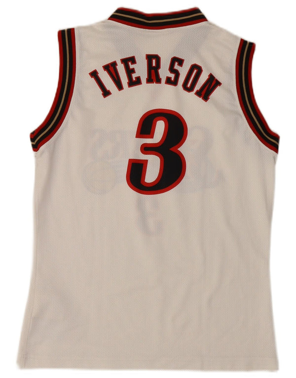 Colete gráfico NBA Champion Boys 11-12 anos grande bloco colorido branco