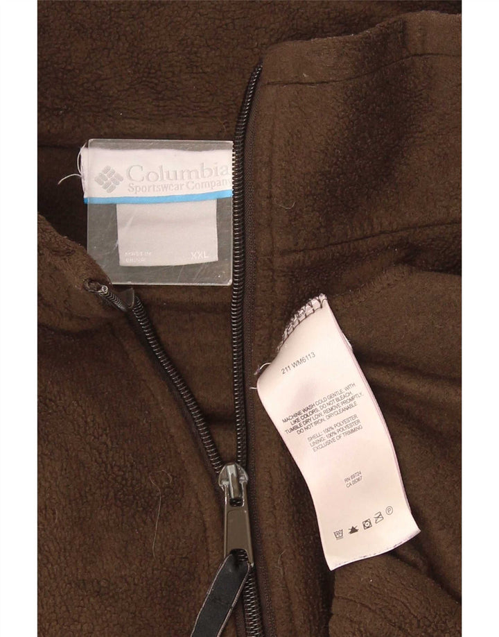 Jaqueta de lã masculina Columbia UK 44 2XL poliéster marrom