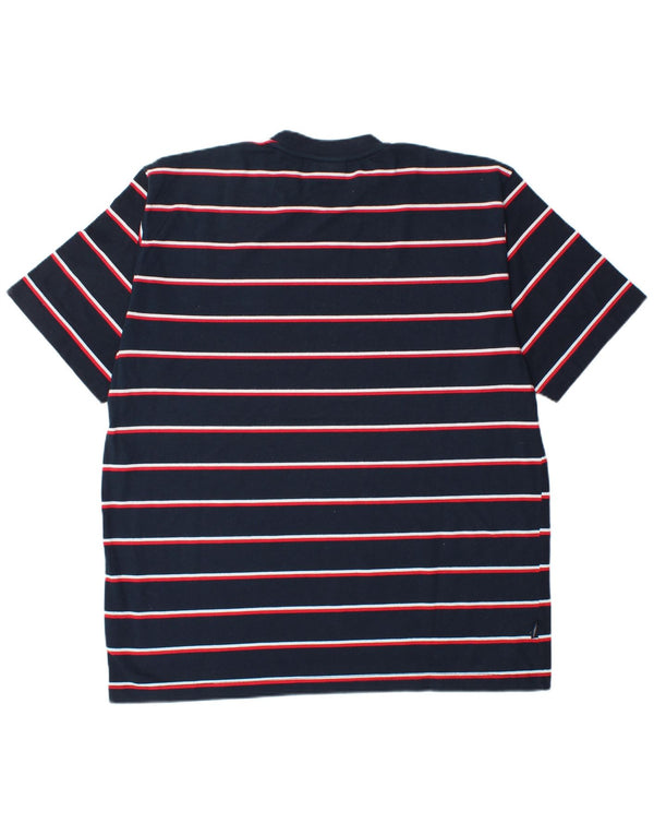 Camiseta masculina Umbro Top XL azul marinho listrado poliéster