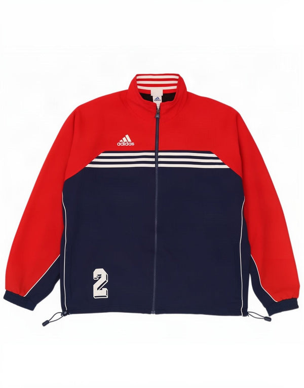 Jaqueta Adidas Masculina Loose Fit Treino UK 44/46 Grande Bloco Colorido Vermelho
