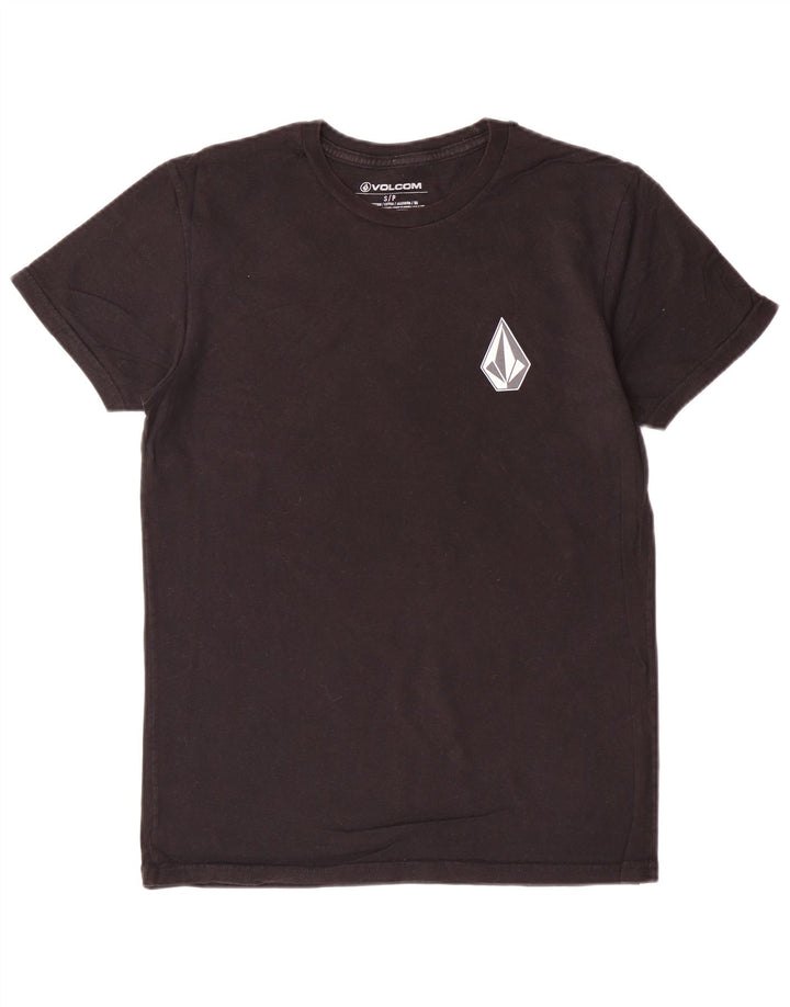 Camiseta gráfica masculina VOLCOM top pequeno algodão preto