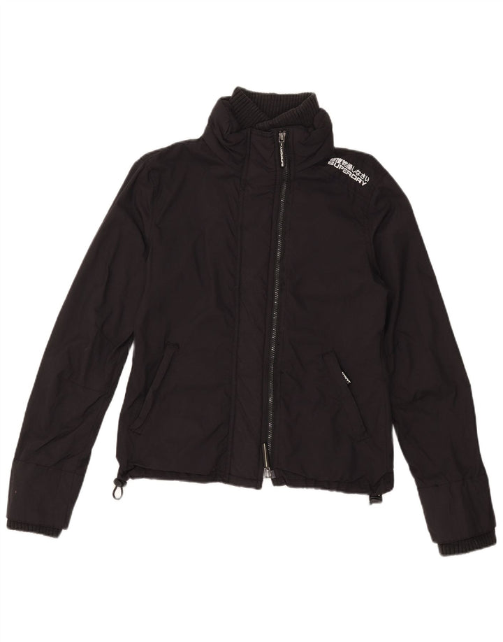 Jaqueta de chuva feminina Superdry Graphic UK 12 médio preto nylon