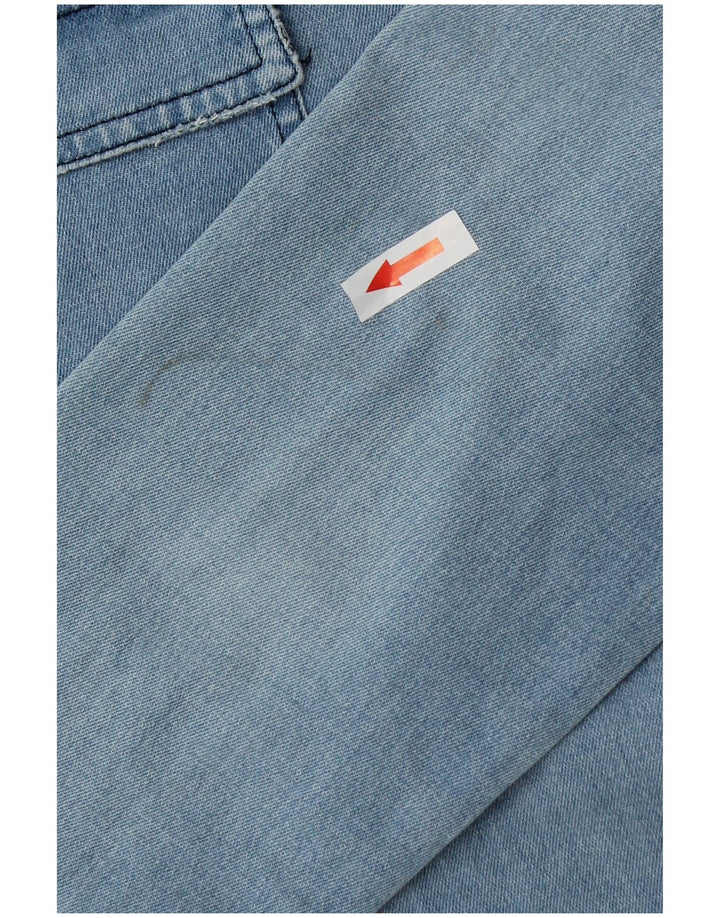 Camisa jeans feminina Max Mara UK 12 algodão azul médio
