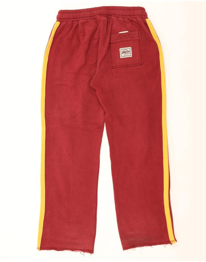 Calça de treino masculina Superdry Joggers médio vermelho colorblock algodão