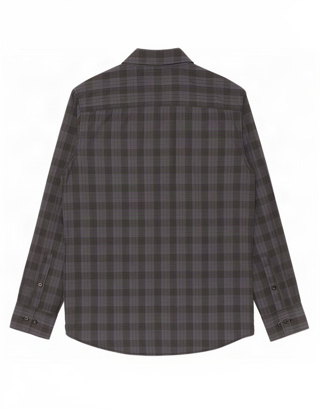 Camisa masculina Calvin Klein Modern Fit pequena cinza xadrez algodão