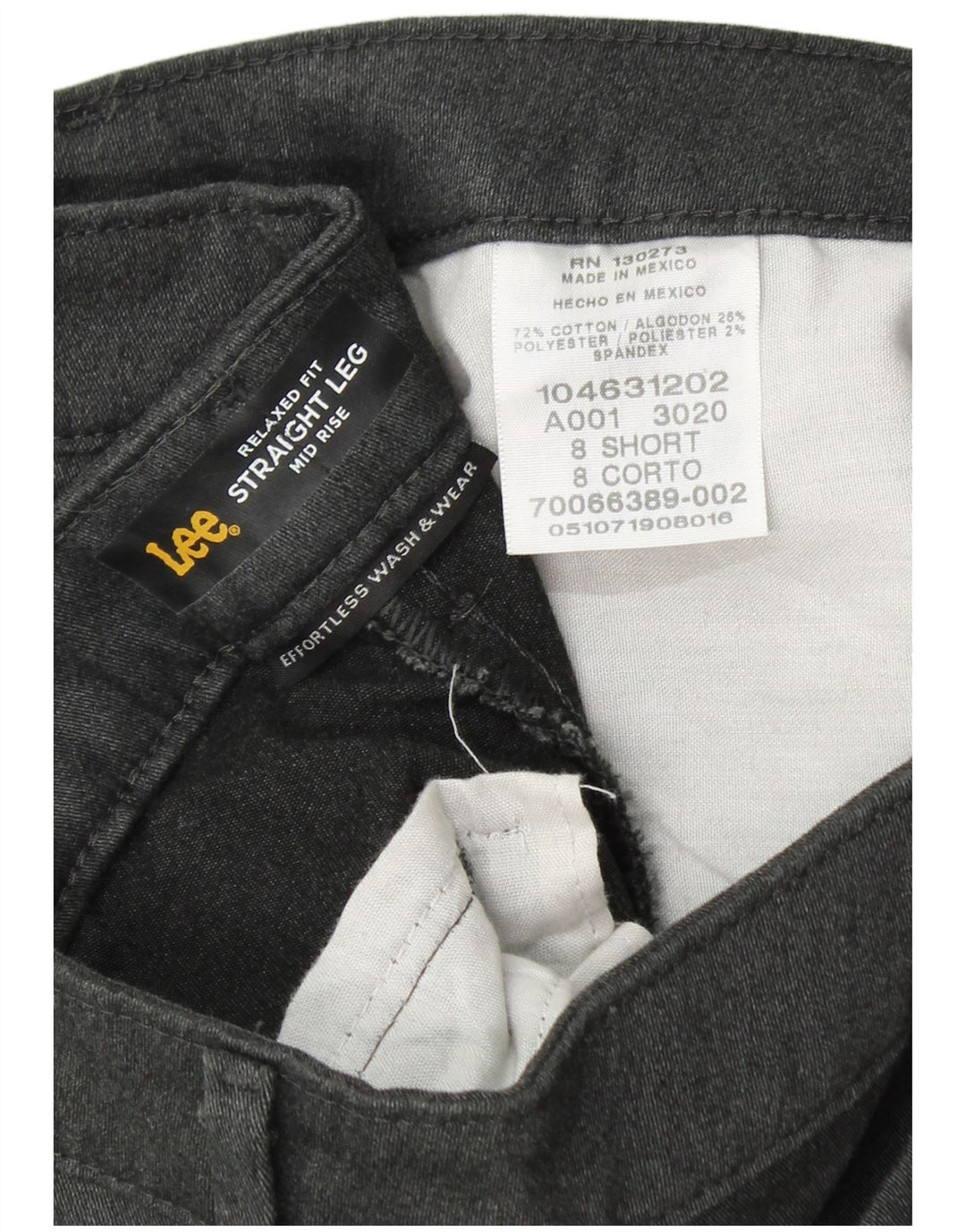 LEE Calça feminina casual de cintura média e ajuste relaxado US 8 Médio W30 L30 cinza