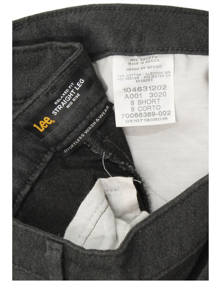 LEE Calça feminina casual de cintura média e ajuste relaxado US 8 Médio W30 L30 cinza