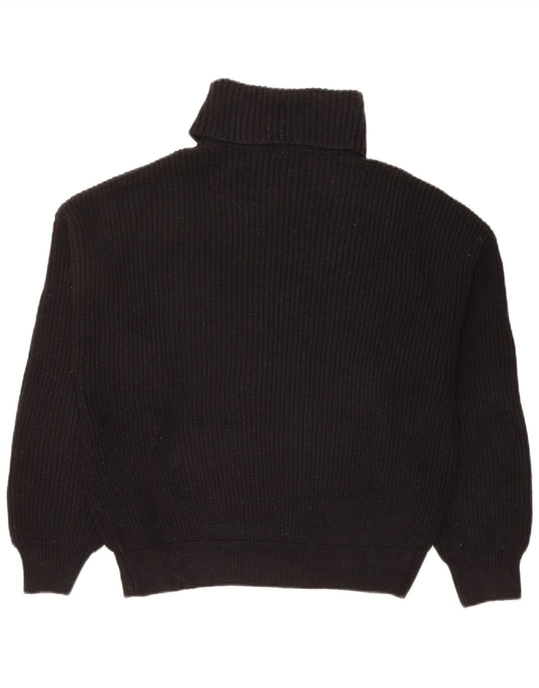 Suéter feminino Zara com gola redonda e viscose preta média Reino Unido 14
