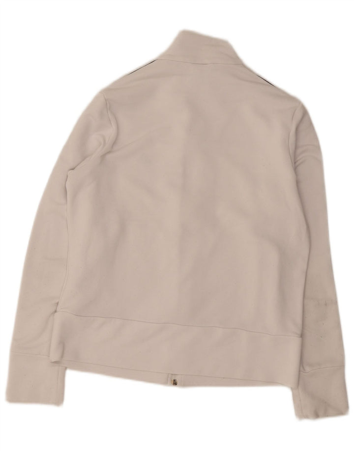 Adidas Womens Tracksuit Top Jacket UK 16 Grande Poliéster Branco