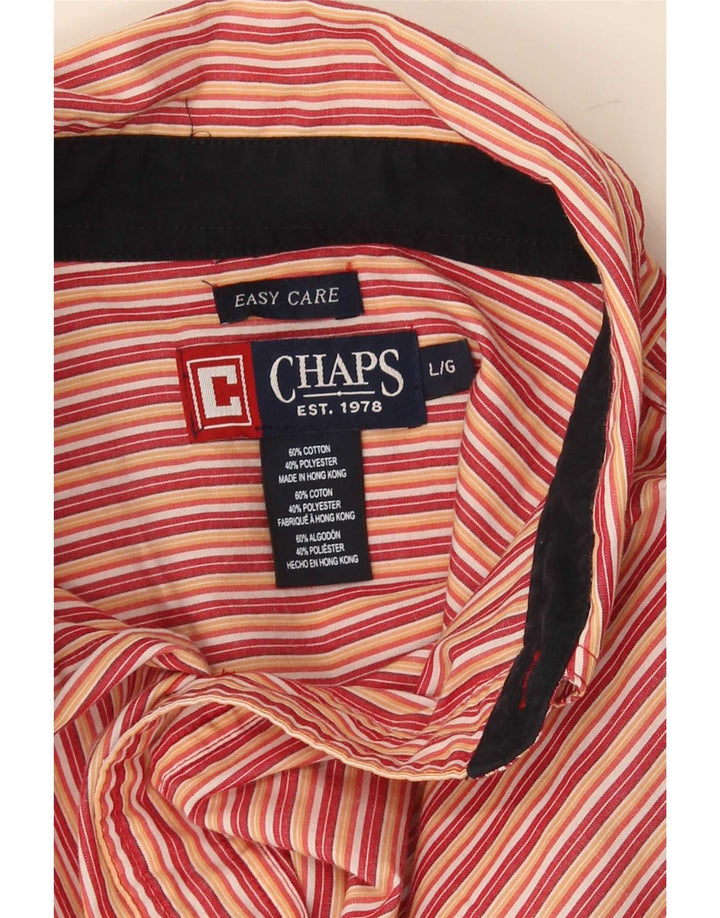 Camisa masculina Chaps Regular Fit grande algodão listrado vermelho