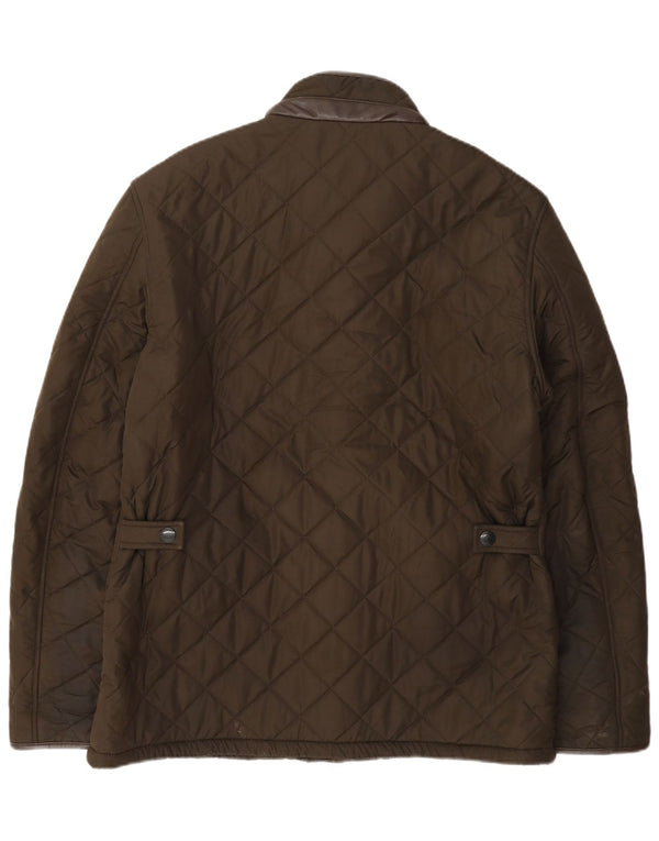 Jaqueta acolchoada masculina Barbour UK 40 grande poliéster cáqui