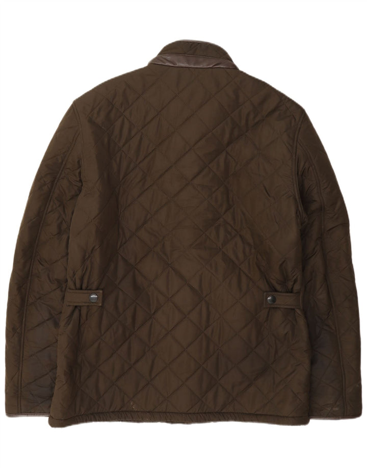Jaqueta acolchoada masculina Barbour UK 40 grande poliéster cáqui