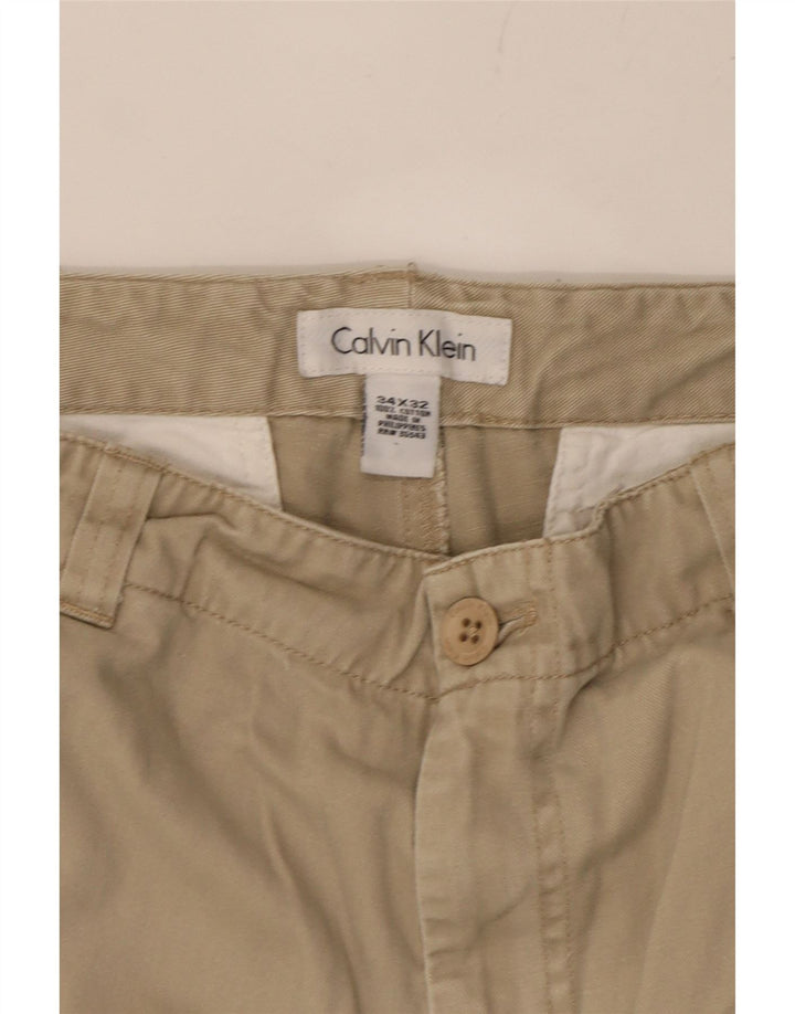 CALVIN KLEIN Mens Straight Chino Trousers  W34 L32 Beige Cotton Vintage Calvin Klein and Second-Hand Calvin Klein from Messina Hembry 