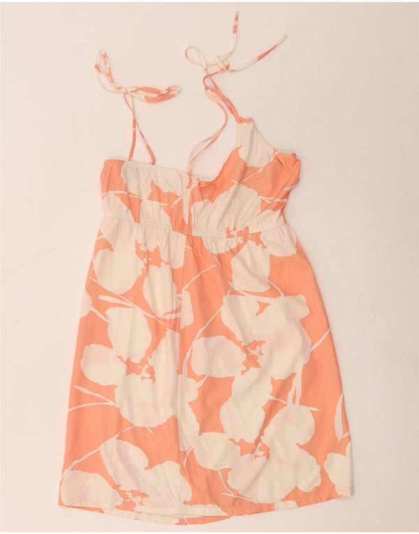 Vestido de verão feminino Roxy UK 12 poliéster floral rosa médio