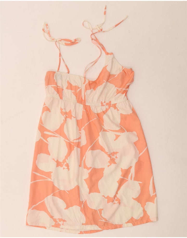 Vestido de verão feminino Roxy UK 12 poliéster floral rosa médio