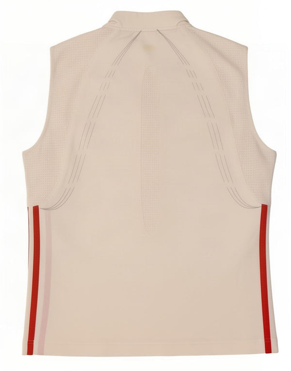 Adidas Womens Vest Top UK 14 Médio Branco Colourblock Poliéster
