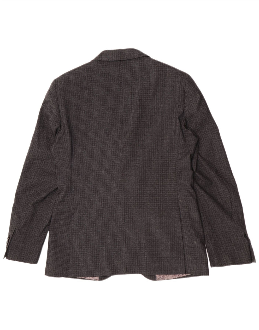 Jaqueta blazer masculina Ted Baker regular fit com 2 botões Reino Unido 40 grande xadrez cinza