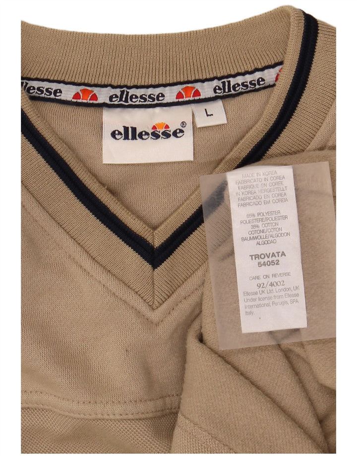 ELLESSE moletom masculino jumper grande poliéster bege