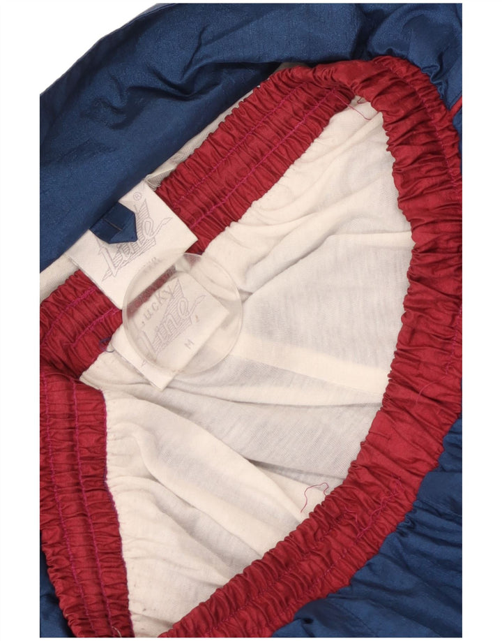 Fato de treino completo vintage masculino oversized médio azul marinho colorblock