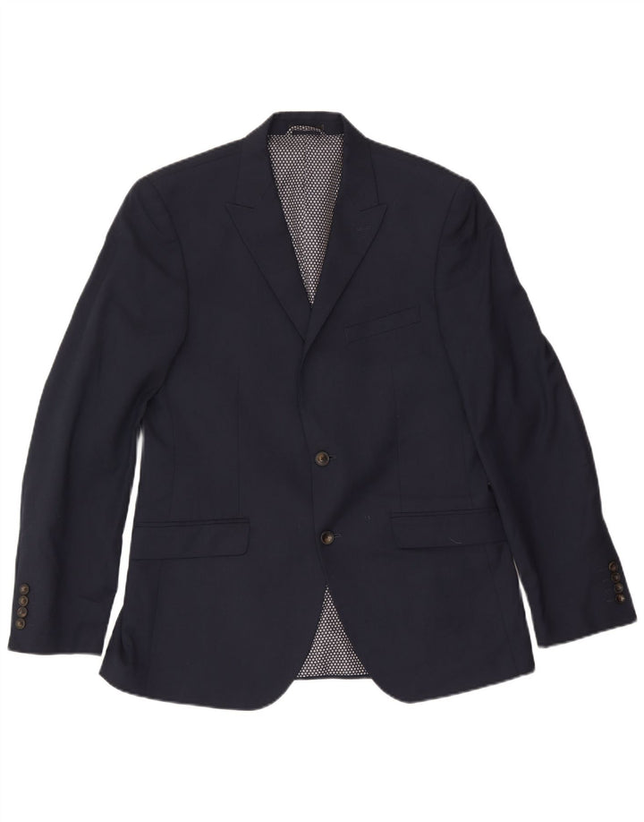 Jaqueta blazer masculina de 2 botões Marks & Spencer Reino Unido 40 azul marinho médio