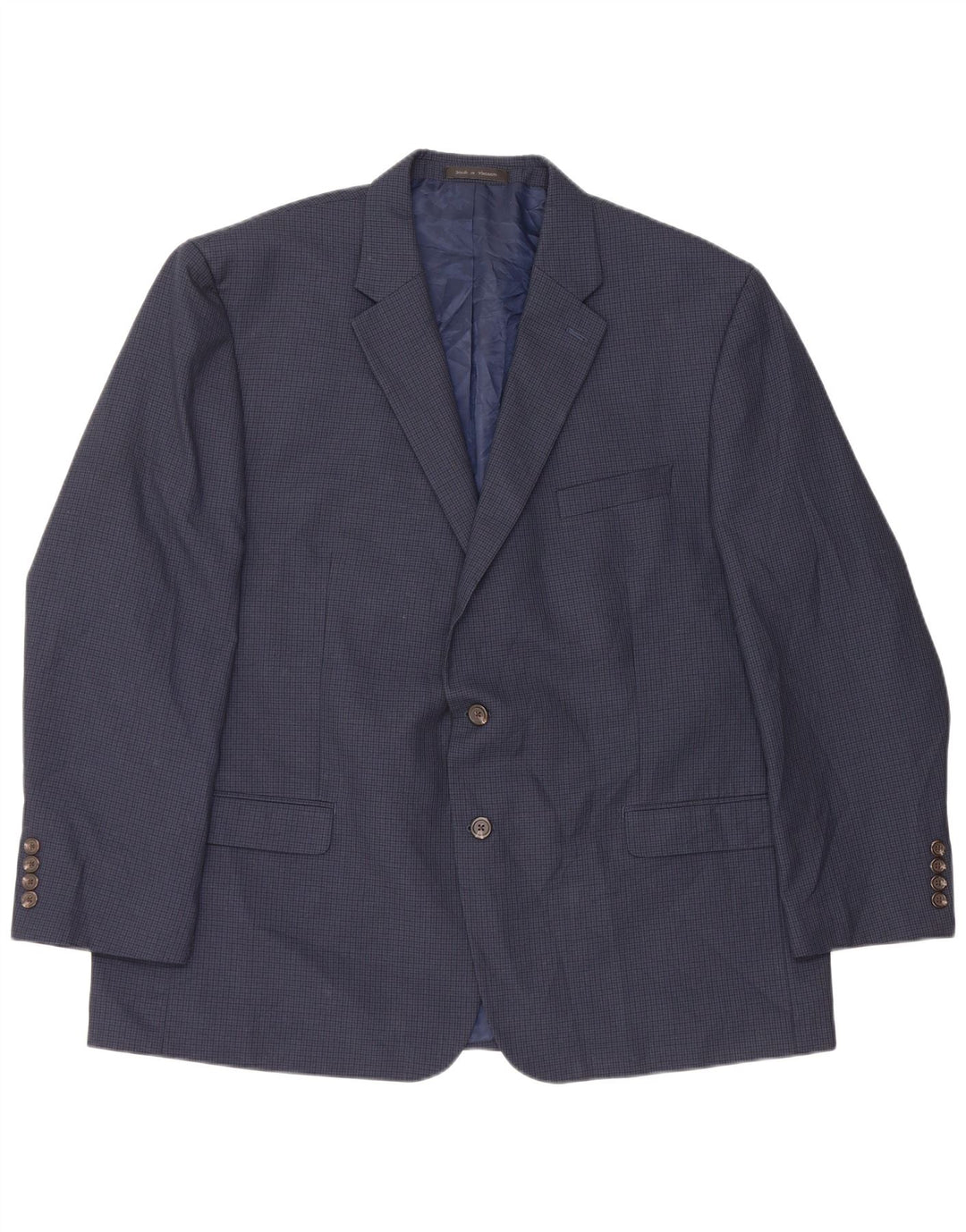 Jaqueta masculina Chaps Blazer EU 50 grande azul marinho houndstooth poliéster