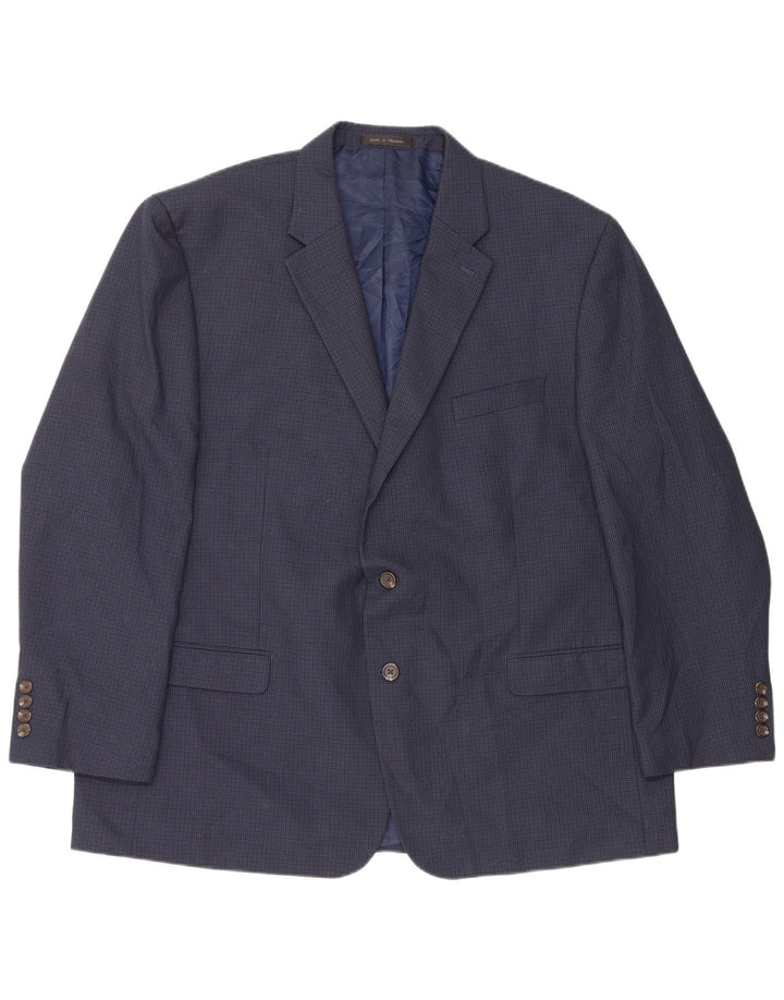 Jaqueta masculina Chaps Blazer EU 50 grande azul marinho houndstooth poliéster
