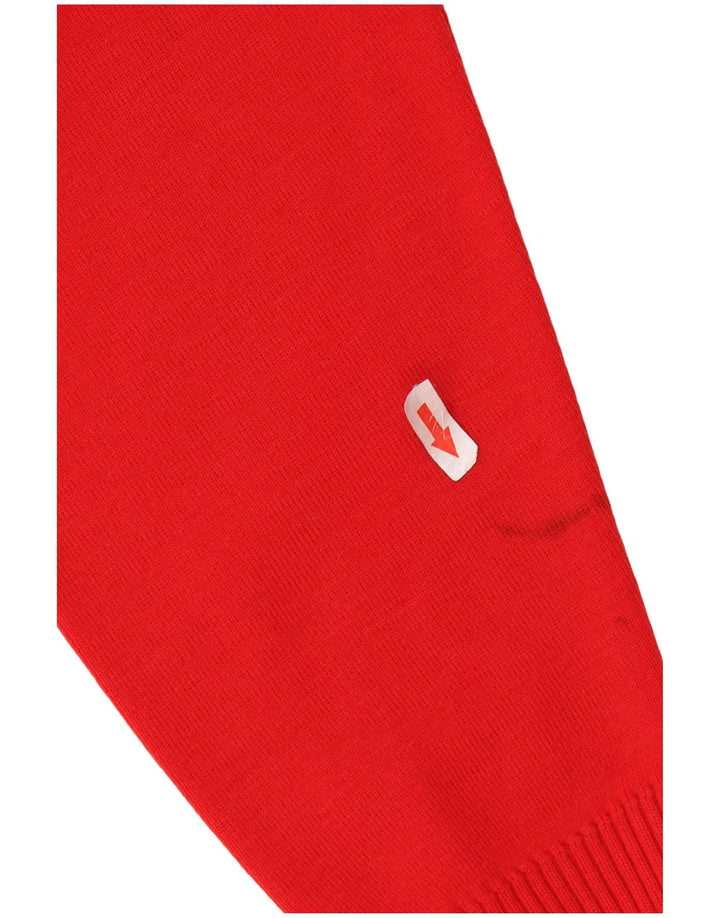 Suéter masculino PAUL & SHARK com gola redonda e gola redonda, lã virgem vermelha média