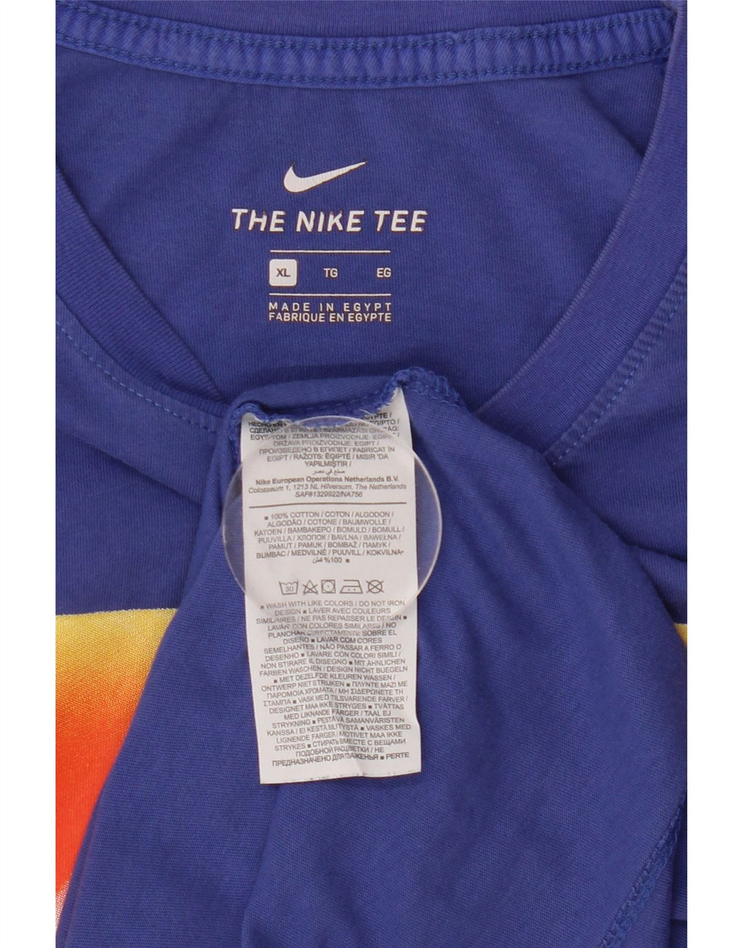 Camiseta Nike masculina gráfica Top XL algodão azul