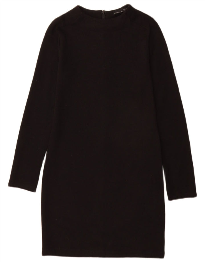 Vestido jumper feminino Zara Reino Unido 12 algodão preto médio