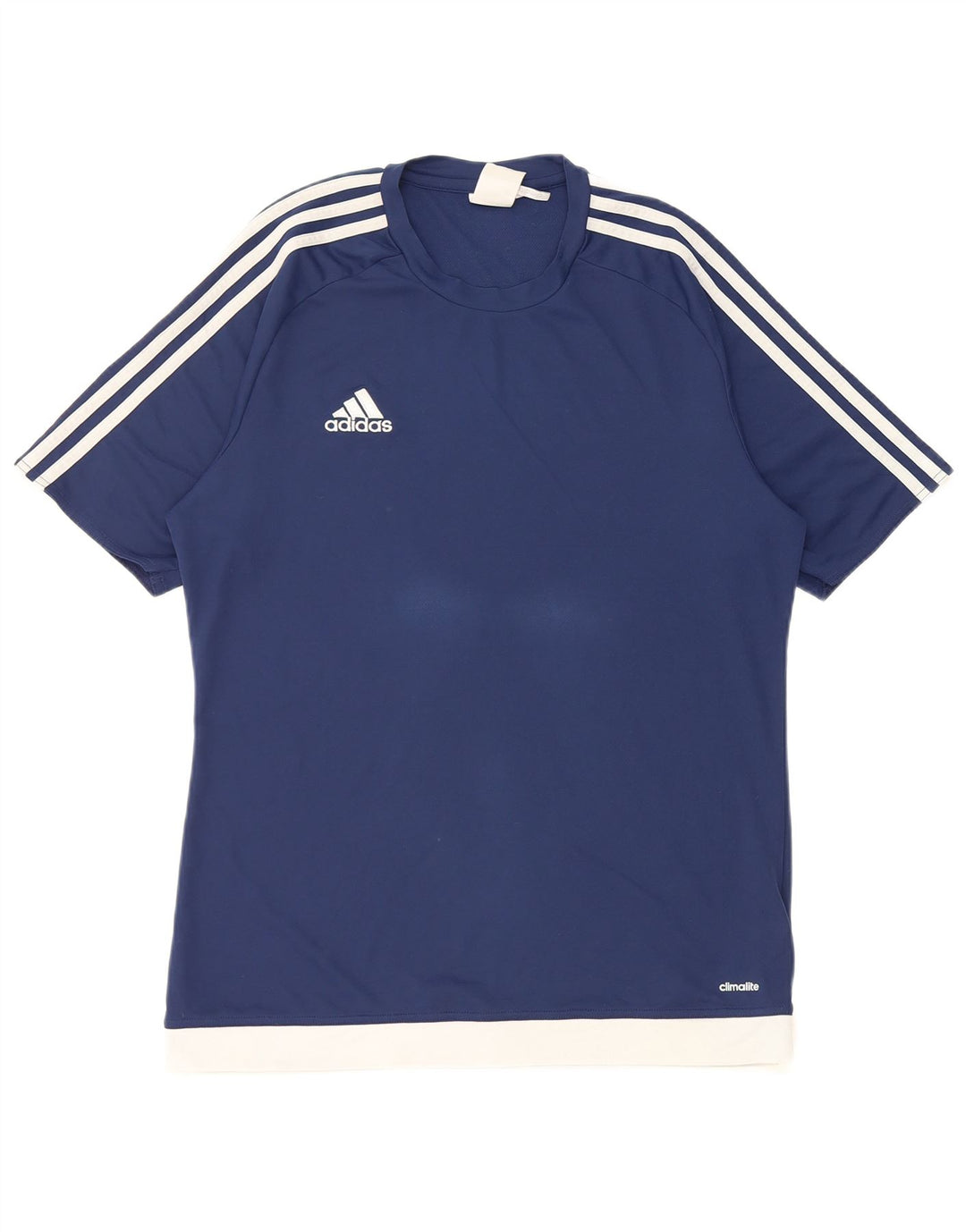 Adidas Masculino Climalite Camiseta Top Médio Azul Marinho Colorblock Poliéster