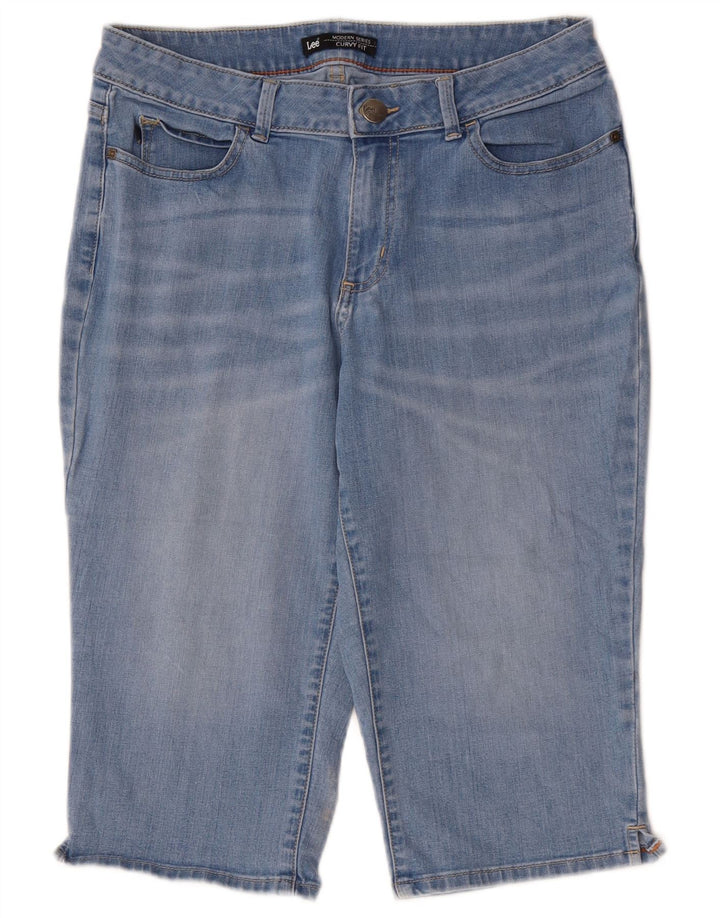 LEE Womens Modern Series Curvy Capri Jeans EUA 12 Grande W30 L17 Algodão Azul