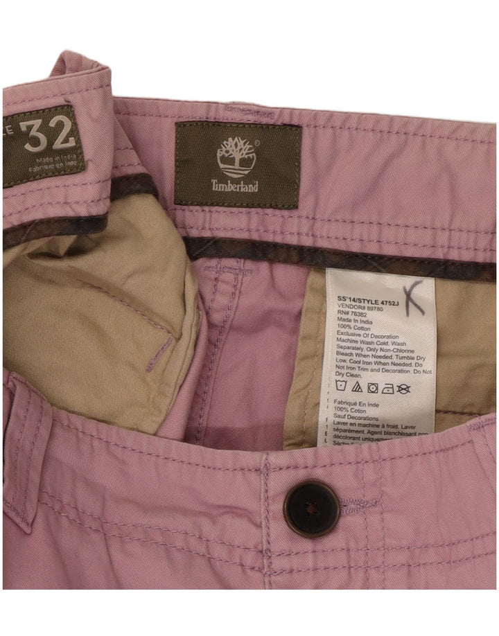 Timberland Mens Chino Shorts W32 Médio Algodão Rosa