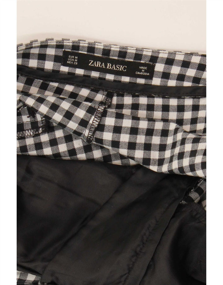 Zara Calça Chino Feminina Slim Médio W30 L26 Preto Gingham
