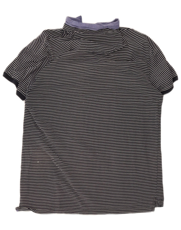 Camisa polo masculina Massimo Dutti XL azul marinho listrado algodão