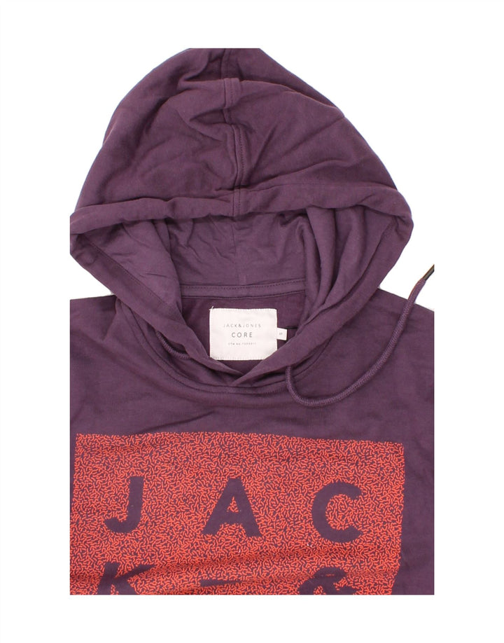 JACK & JONES Mens Graphic Hoodie Jumper Small Purple Cotton Vintage Jack & Jones and Second-Hand Jack & Jones from Messina Hembry 