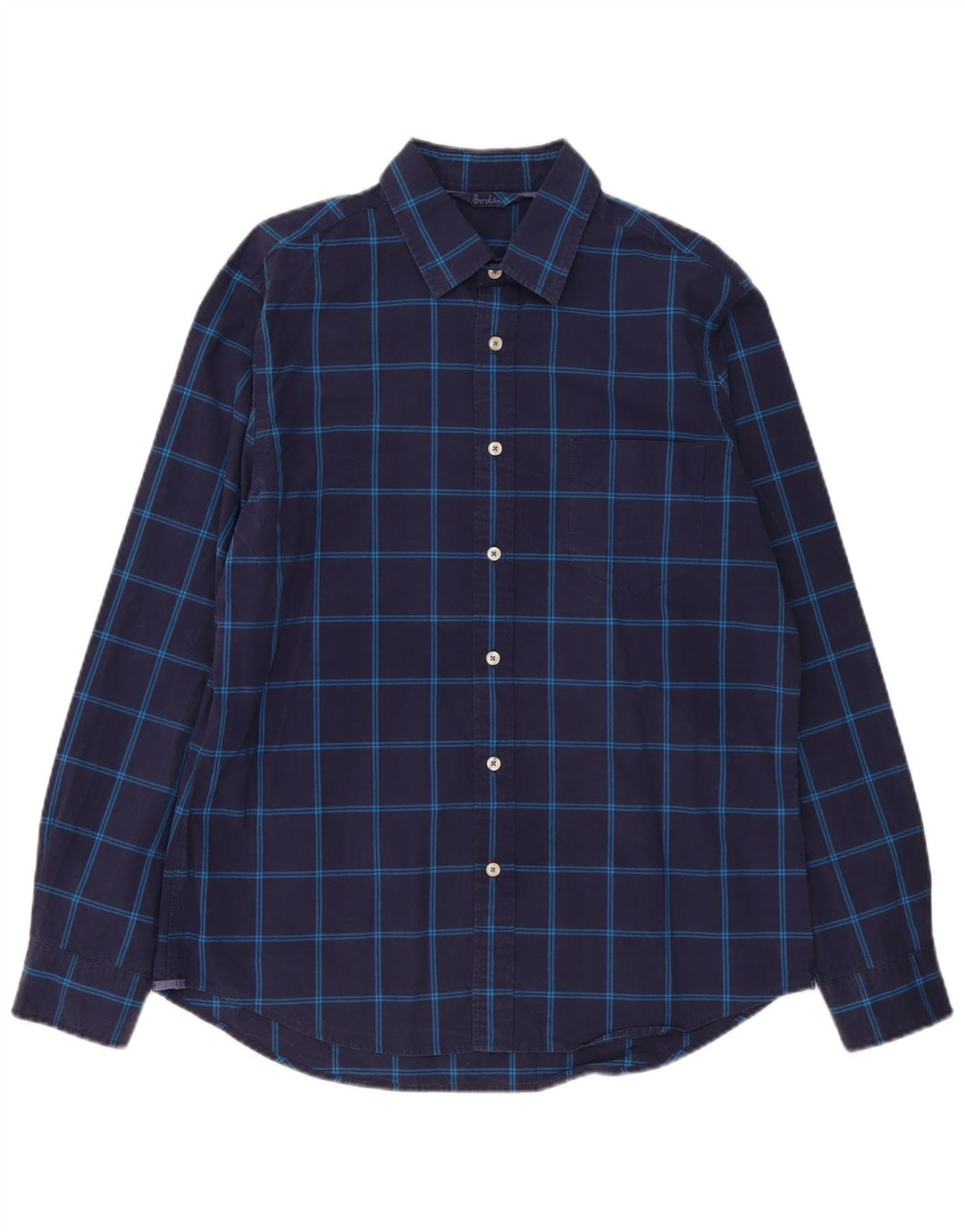 Camisa masculina Boden grande algodão xadrez azul marinho