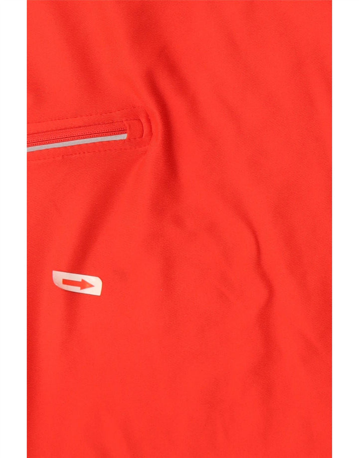 Nike Womens Zip Neck Pullover Treino Top UK 14 Médio Poliéster Vermelho