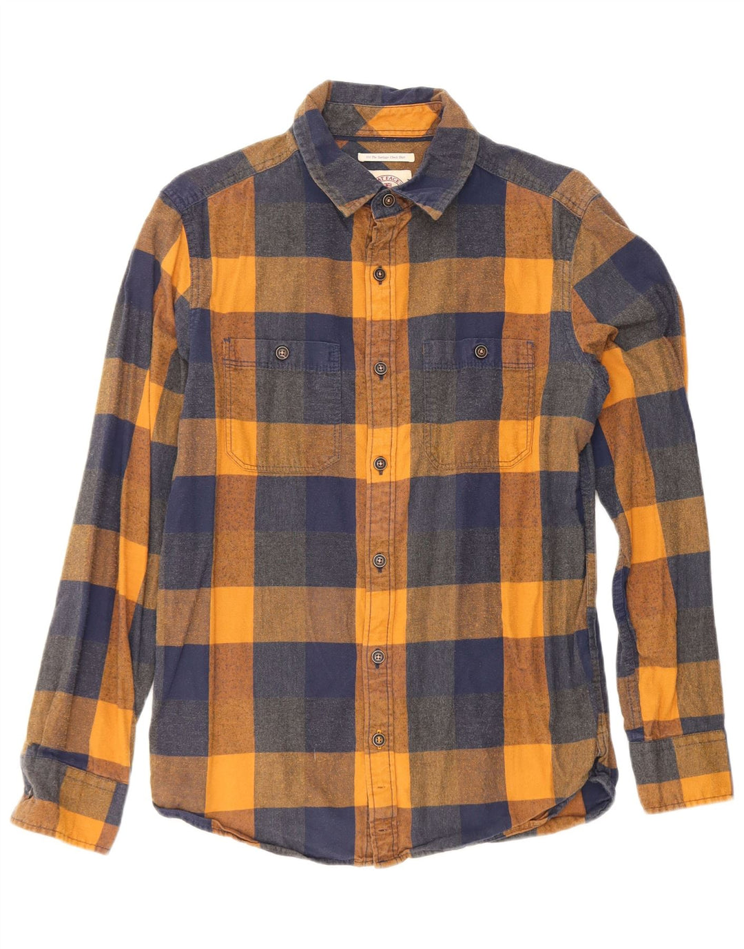 Camisa masculina de flanela Fat Face XS algodão xadrez azul marinho