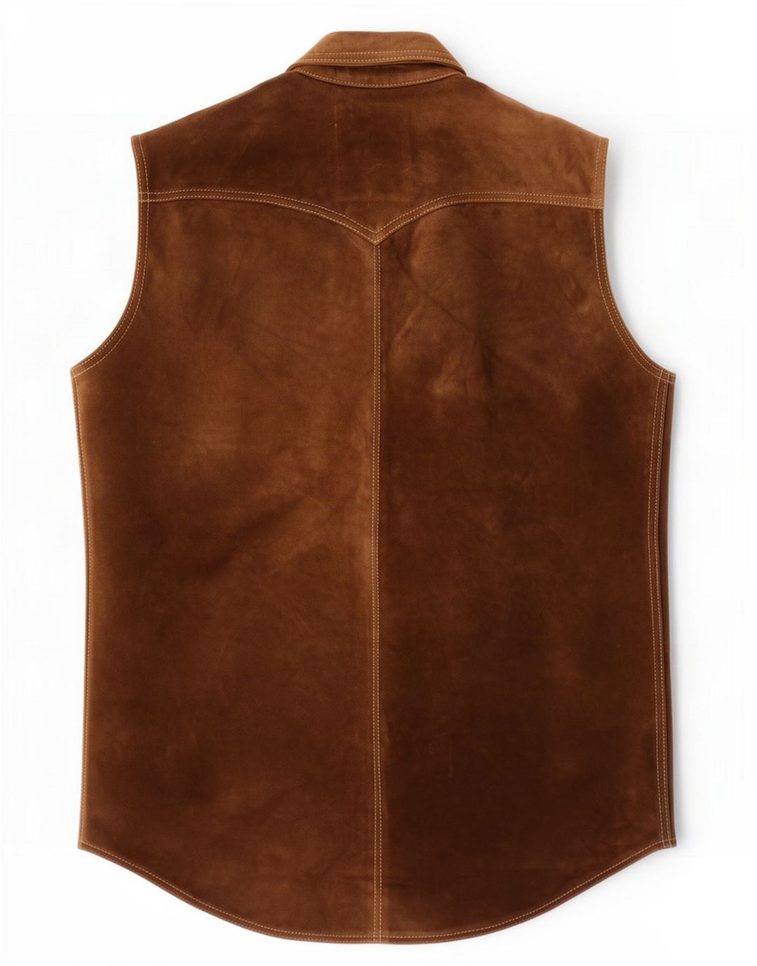 Colete masculino vintage de camurça UK 36 pequeno marrom